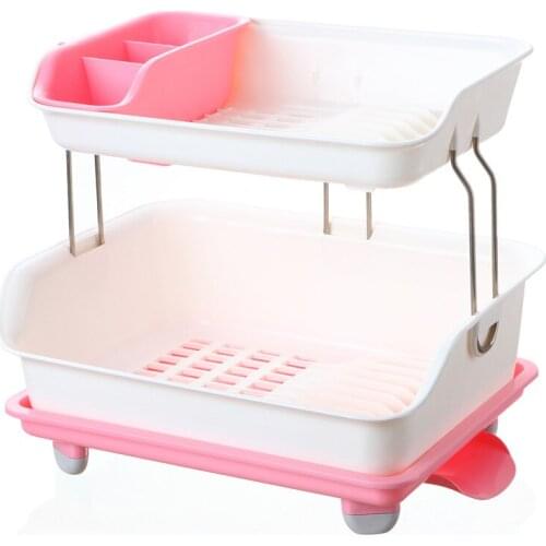 Cupboard Plastic Kitchen Drain Bowl Rack Tableware Storage Box with Lid Dish Rack Water Draining Bowl Plate Storage Rack