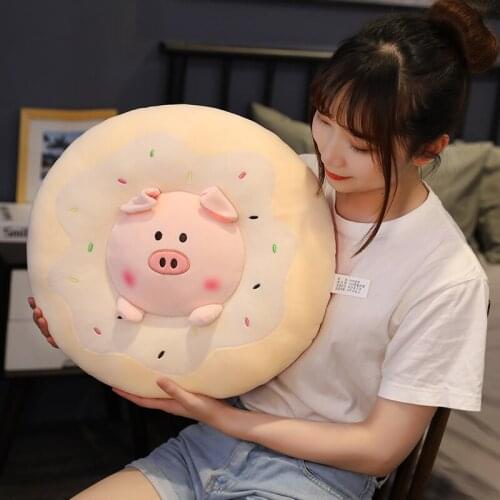 Cute peluche Donut Pink Pig Shiba Inu kawaii plush Cushion Cartoon Animal Cushion coussin pluszaki home decoration Holiday Gift