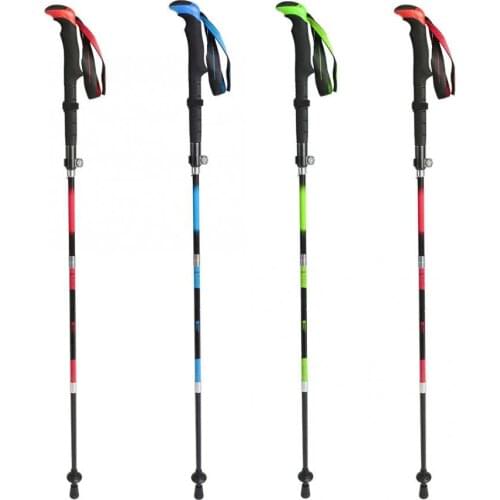 Telescopic Walking Stick 5-Sections Trekking Hiking Poles Carbon Fiber Walking Stick Ultralight Anti-Shock Hiking Climbing Stick