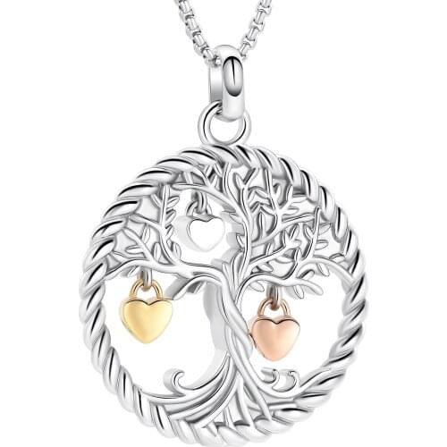 Tree Of Life Cremation Jewelry For Ashes Of Loved Ones Stainless Steel Family Keepsake Pendant Urn Memorial Necklace