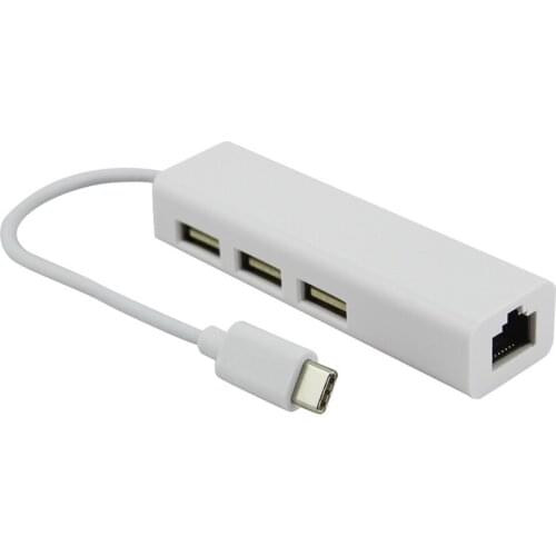 High speed usb hub 3.1 Type-C USB-C to Ethernet LAN Adapter With 3 Port USB Hub For Macbook Notebook Windows