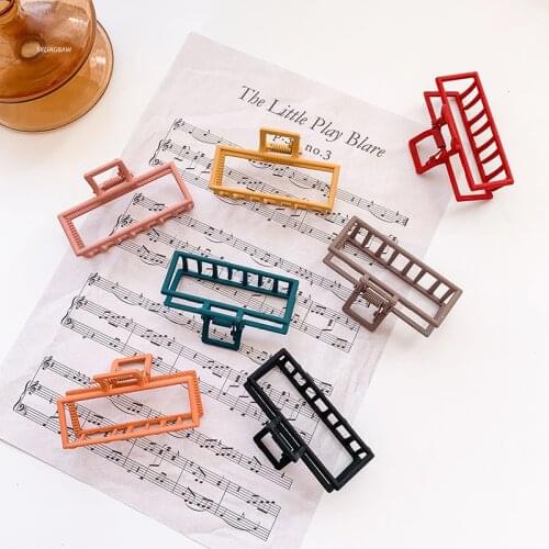 Fashion Claw Clip Women Elegant Colorful Metal Rectangle Hair Clips Girls Hair Accessories Hair Barrettes Hair Claws Hairclip