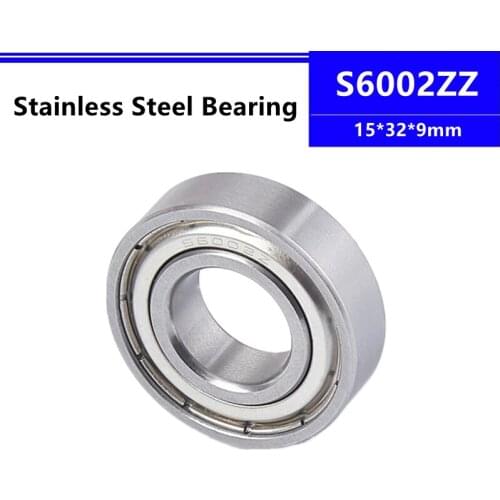 10pcs/50pcs S6002ZZ 15*32*9mm Stainless Steel Deep Groove Ball Bearing 15x32x9mm S6002 S6002-2Z S6002Z SB6002ZZ