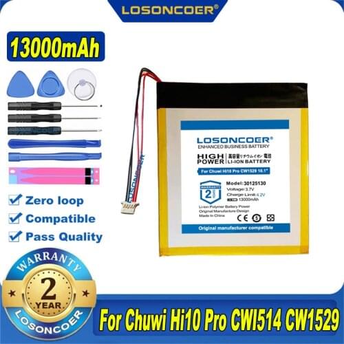 100% Original LOSONCOER 13000mAh CW1529 Battery For Chuwi Hi10 Pro CWI514 CW1529 10.1" Tablet Inner 30125130
