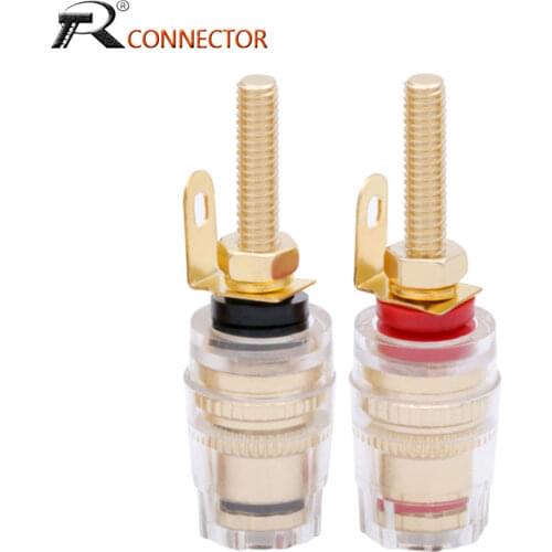 2PCS gold-plated binding post banana socket connector 4mm banana plug amplifier speaker terminals Non-magnetic wire connector