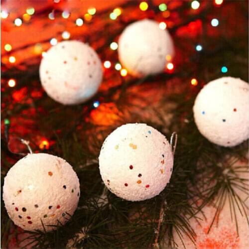 6pcs/lot Christmas Ball Ornaments Round Ball Christmas Family Xmas Bauble Ornaments Gift Present Tree Craft Glitter