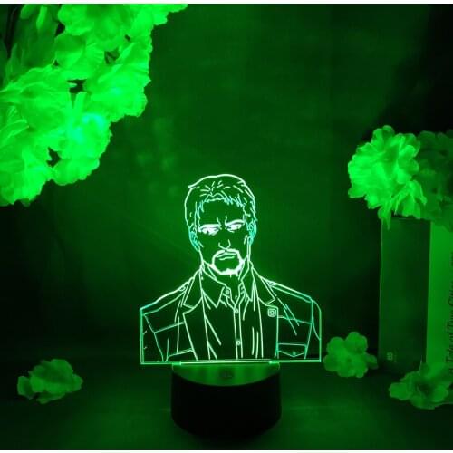 Reiner Braun Anime ATTACK ON TITAN Figure 3D Hologram Lighting Effect Manga Lamp Color Changing Touch Control Nightlight