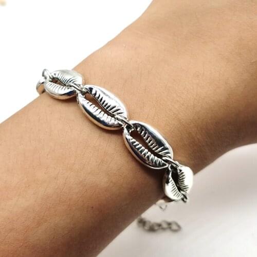 Bohemia Vintage Shell Rope Chain Bracelet Women Beach Sea Shell Bracelet Anklet Jewelry Party Gift Wholesale