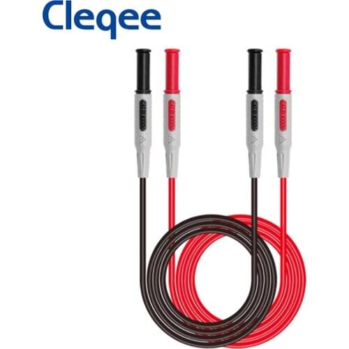 Cleqee P1032 Dual 4mm Safety Banana Plug Test Leads Straight Banana Plug Cable Soft PVC Multimeter Test 1M Wire For Electronic