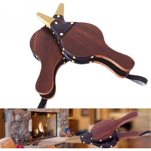 CNIM Hot Mini Vintage Hand Bellows Dark Brown Fireplace Blower Traditional Stove Fire Lighter Fan For Home Diy Fireside Access