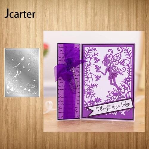 Girl Angel Flower Background Metal Cutting Dies Shape Scrapbooking Craft Die Cut Stencil Card Make Mould Sheet Decoration Design