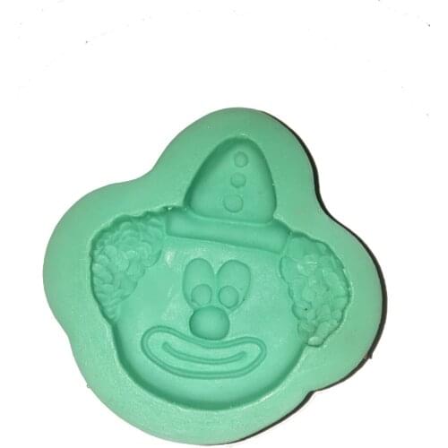 Clown head silicone resin mold liquid handmade soap mold chocolate clay mold fondant baking DIY mold