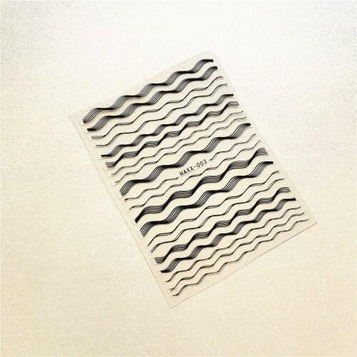 HAXX-003 HAXX-043 HAXX-046 Wavy line chain line 3D Back glue Nail Art Stickers Decals Sliders Nail ornament decoration
