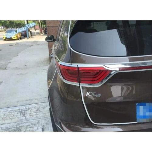 Lapetus Exterior ! Auto Styling ABS Chrome Rear Trunk Tail Lights Lamp Cover Trim 4 Pcs / Set For KIA Sportage 2016 2017 2018