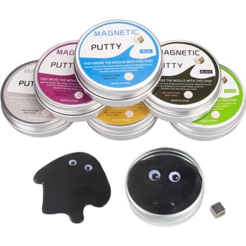 Magnetic clay plasticine magnetic fluid space magnetic non-drying color clay magic magnet clay ball vent toy