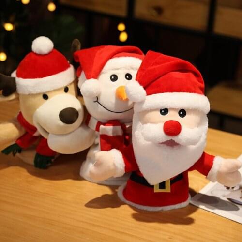 Cute creative Santa Claus plush doll kawaii plush elk animal stuffed toy home office decoration holiday gift