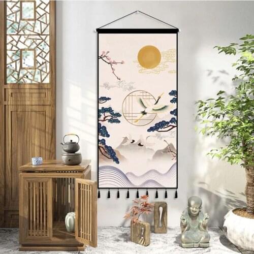 Chinese Style Landscape Painting Wall Tapestry Pictures Home Decoration Canvas Painting Poster Art Print Scroll Hanging Painting