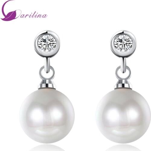 Stud Earrings Fashion 2020 New Brand Designer Silver Color Cute Jewelry Pearl Earrings Gift Party Wedding Earrings E2073