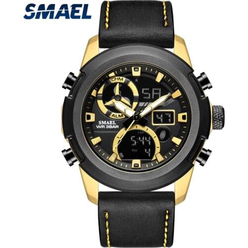 2019 New Military Sports Mens Watches Luxury Quartz wristWatch men SL-1426 Waterproof LED leather Clock relogio masculino male