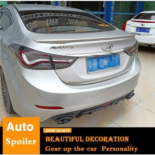 For 2012-2017 Hyundai Elantra Spoiler Sport ABS Material Car Rear Wing Primer Color Trunk Rear Spoiler 2013 2014 2015 2016