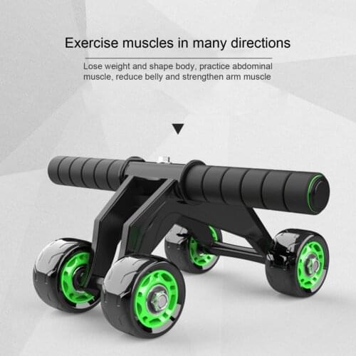 Stable Four-wheel Abdominal Muscle Workout Roller Firm Structure Abdominal Wheel Easy Installation Sports Accessories