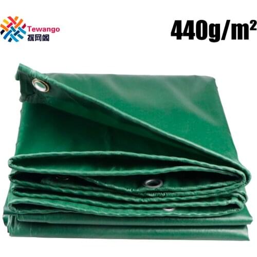 Tewango 440g/m2 Thickened Canvas Out Door Dark Green Oil Tarpaulin Rainproof Truck Cover Heavy Duty Sunscreen Shed