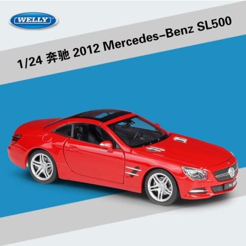 Welly Diecast 1:24 M B 2012 SL500 White Red Sport Cars High Simulation Vehicle Alloy Metal Model Car