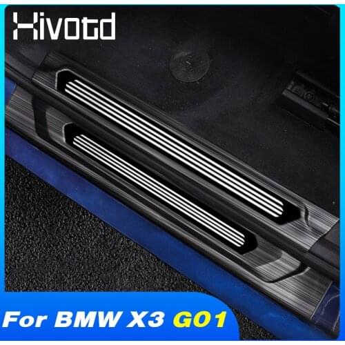 Door Sill Scuff Plate Cover Stainless Steel Threshold Guard Car Styling Accessories Modification Parts For BMW X3 G01 2018-2021