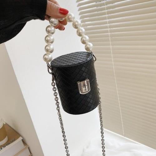 Pearl Beaded Handbag Mini Crossbody Shoulder Bags for Women 2021 Summer Luxury Trendy Branded Female Handbag Lipstick Purses
