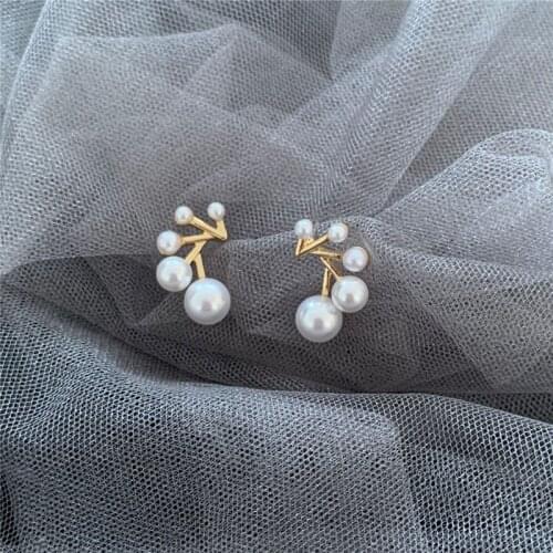 Cute Korean Pearl Stud Earrings for Women Girls Earings Fashion Jewelry Elegant Small Zinc Alloy Studs Accessories Femme Bijoux