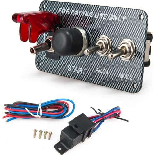 12V Racing Car Engine Start Push Button Toggle Ignition Switch Panel Excellent AF-RSK3016