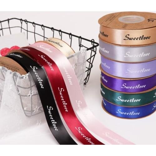 2.5cm English Ribbon Printing Ribbon Bouquet Bowknot Ribbon Flower Wrapping Ribbon Flower Packing Material
