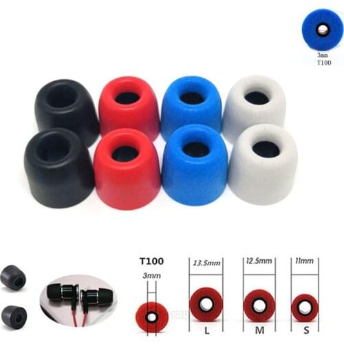 ANJIRUI 20 pcs/10 pairs T100 (L M S) Headphones Ear Pads/cap 3.0mm caliber Ear plugs Cotton Tips Foam Memory Sponge ear cushion