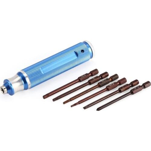 2019 OCDAY 6in1 1.5mm 2.0mm 2.5mm 3.0mm Hex Straight Cross Phillips Flat Screwdriver Tool Kit Set for RC Helicopter Car Airplane