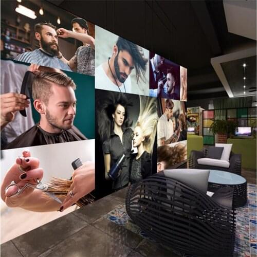 Beibehang Custom 3d wall paper dazzling individuality fashion charm creative hair salon barbershop wallpaper wall background