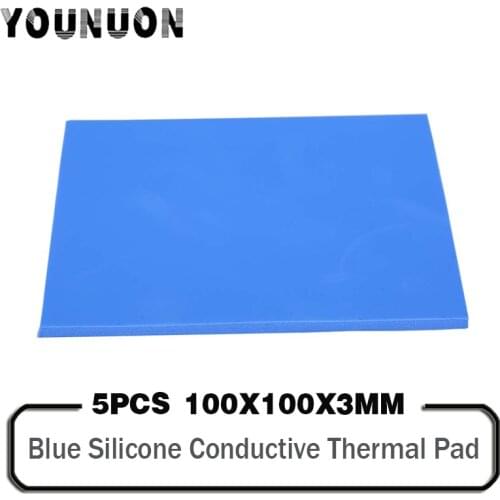 5PCS 100mmx100mm Thermal Pad 100x100x3mm Silicone Conductive Thermal Pad CPU GPU VGA Heatsink Pad 3.2w/mk