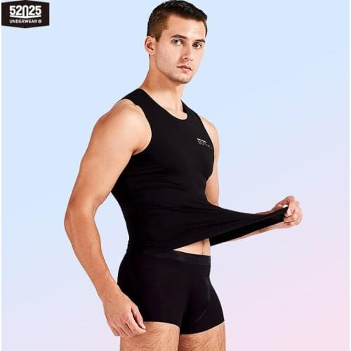 52025 Men Vest Tank Top Fine Modal Comfortable Breathable Singlet Sleeveless No Trace Slim Fit Vest Men Tanktop Men Underwear