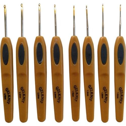 8pcs 1.0-2.75mm Soft Touch Crochet Hook Resin handle Knitting Needles