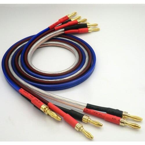 Audio Cable with Banana Plug of Gold-plated Oxygen Free Copper 2 Core HIFI Speaker Wire A Single loudspeaker cable