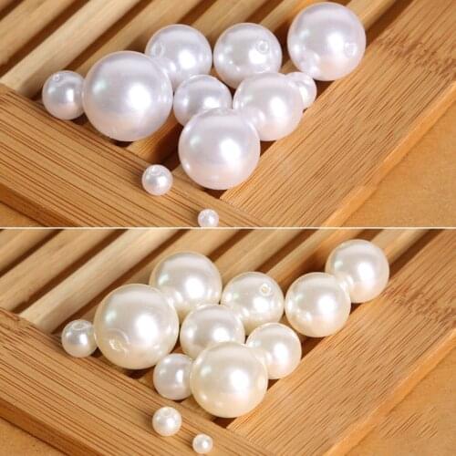 Double Hole Imitation Pearl Loose Beads for Needlework and Handicrafts Handmade Beaded Clothing Accessories