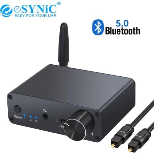 ESYNiC 192kHz Bluetooth-compatible DAC Digital to Analog Audio Converter With Headphone Amp Volume Control 3.5mm Audio Adapter