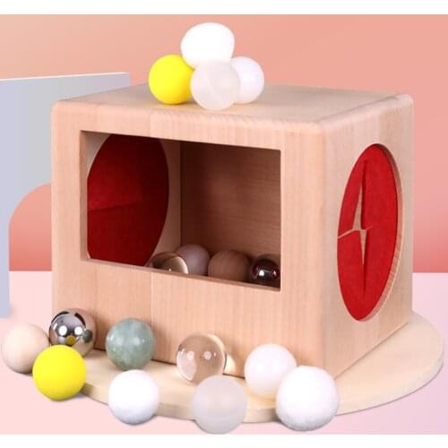 Wooden Shape Matching Toy Wooden Blind Box Early Education Touching Guessing Tactile Training Blocks Color Recognition