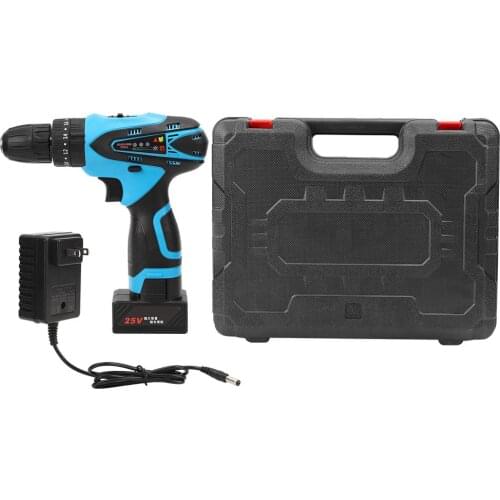 Electric Drill Handheld Rechargeable 25V Cordless Driver Power Tool US Plug 100V-240V CW CCW Disassembly Drilling Application