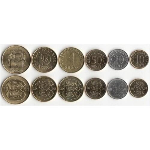 Estonia 6 pieces 1 Set Europe coins New original coin UNC Commemorative edition 100% real EU