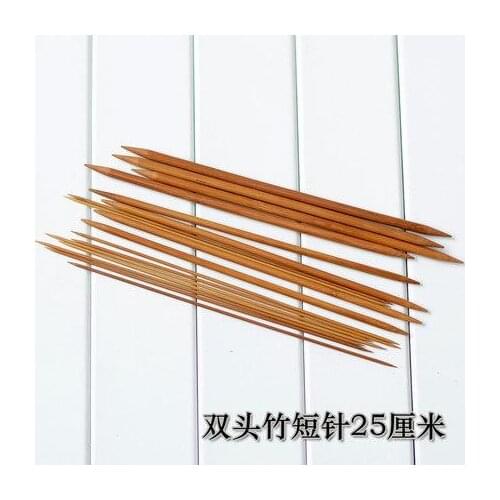 Short 25cm Short Needle Bar Double-pointed Smooth Bamboo Charcoal Sweater Knitting Gloves and Hat Hand-knitting Tools