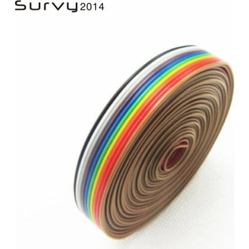 Ribbon cable 10 WAY Flat Color Rainbow Ribbon Cable wire Rainbow Cable 10P ribbon cable 1.27MM pitch 1meter/lot