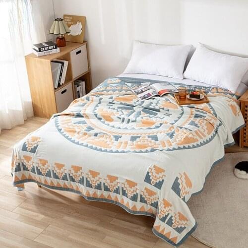 Summer Cool Air Conditioning Soft Quilt Washable Quilted Bedspread Anti-skidding Cotton Gauze Comforters Suitable for Adults