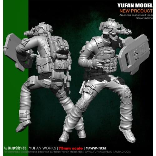 Yufan Model 1/24 Soldier Model Kit 75mm Resin Soldier Unmounted Yfww-1838