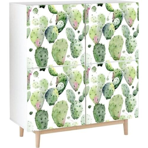 Cactus Furniture Retread Sticker Self-adhesive waterproof cabinet Sticker DIY PVC wallpaper home Deco renovation stickers