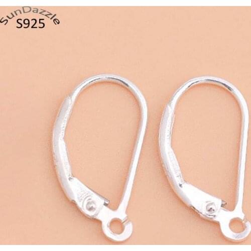Genuine Real Solid 925 Sterling Silver Earring Hooks Franch Ear Wire Clip Settings Making Earrings Jewelry Findings Components